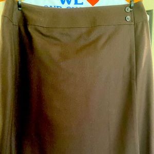 Brown wrap style wool skirt